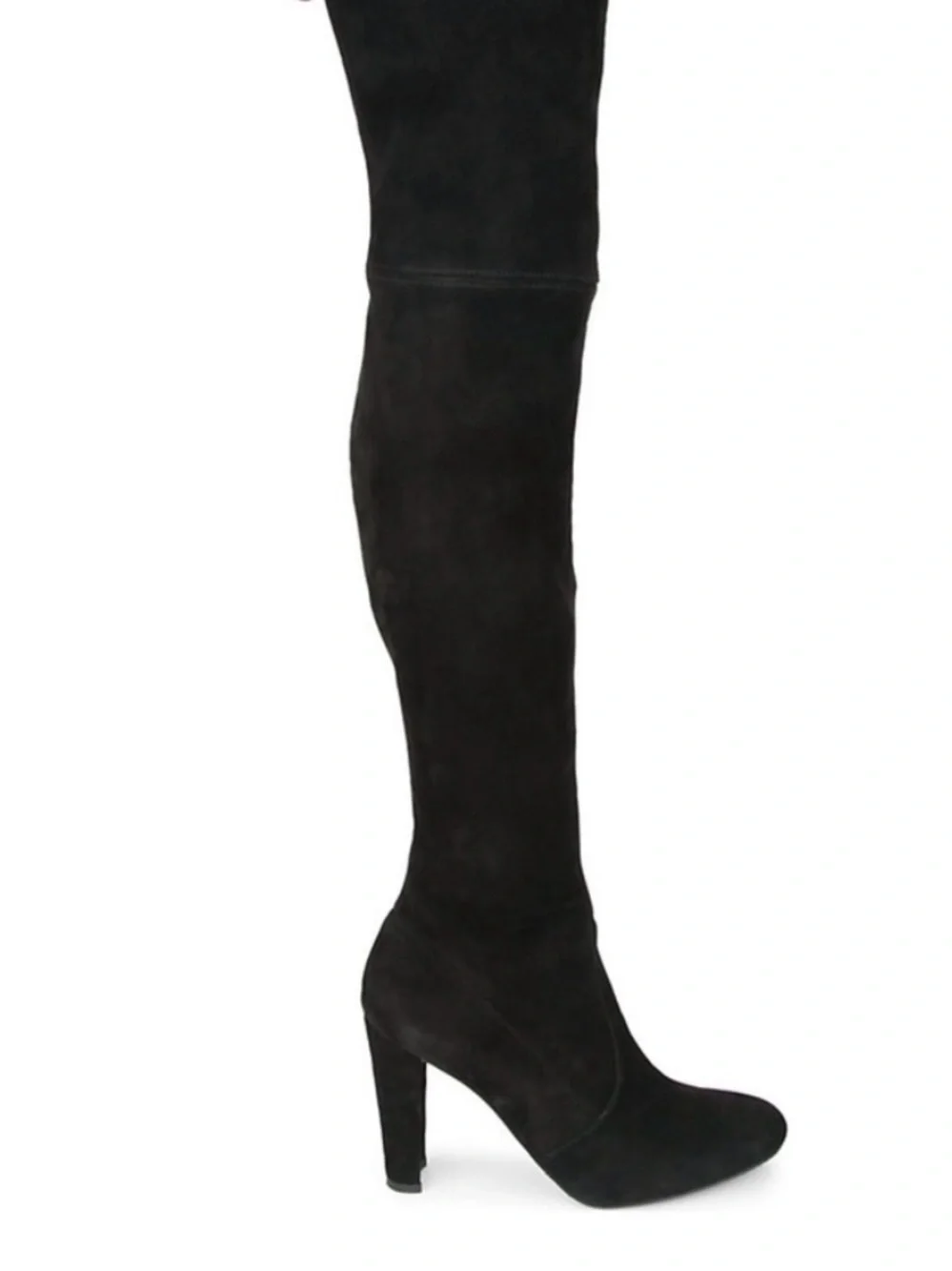 Stuart Weitzman Black Suede Over-the-Knee Heeled Highland Boots 9.5